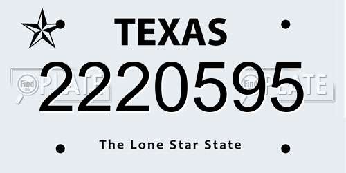 2220595 Texas License Plate
