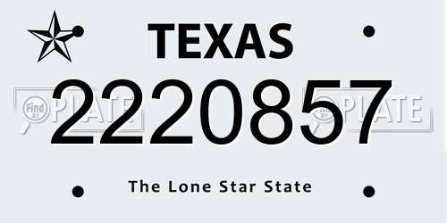 2220857 Texas License Plate