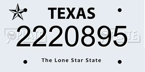 2220895 Texas License Plate