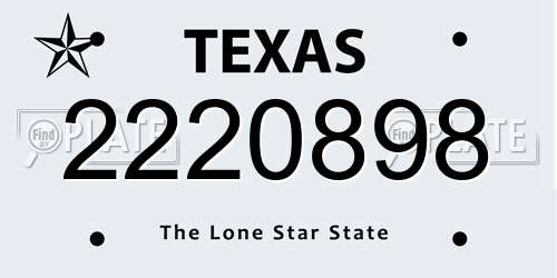 2220898 Texas License Plate