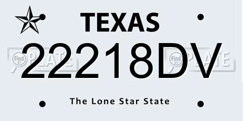 22218DV Texas License Plate