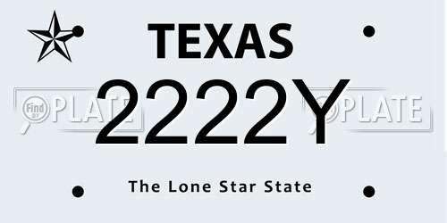 2222Y Texas License Plate