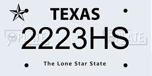 2223HS Texas License Plate