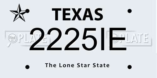 2225IE Texas License Plate