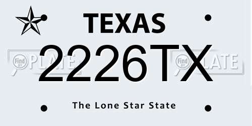 2226TX Texas License Plate