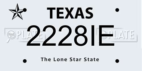 2228IE Texas License Plate