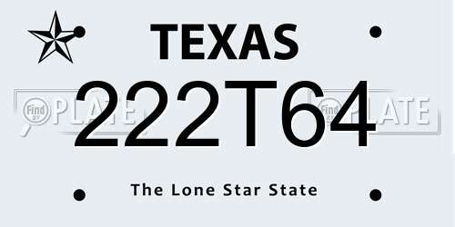 222T64 Texas License Plate