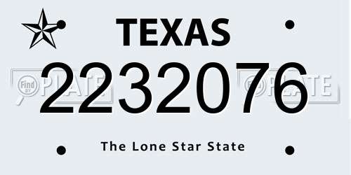 2232076 Texas License Plate