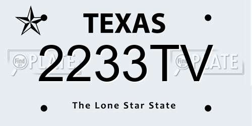 2233TV Texas License Plate