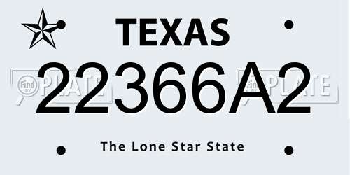 22366A2 Texas License Plate
