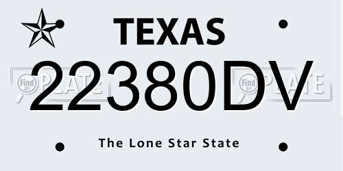 22380DV Texas License Plate