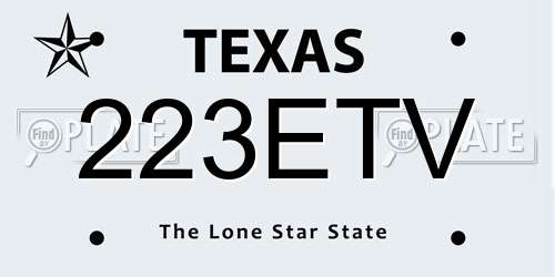 223ETV Texas License Plate
