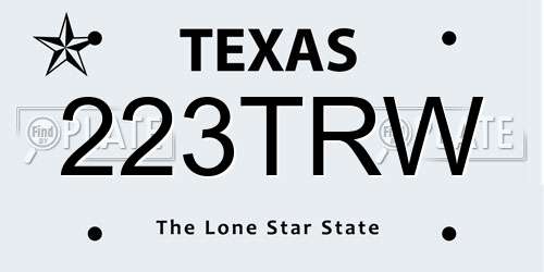 223TRW Texas License Plate