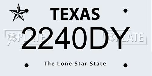 2240DY Texas License Plate