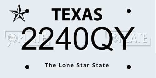 2240QY Texas License Plate