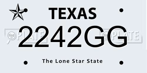 2242GG Texas License Plate