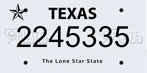 2245335 Texas License Plate