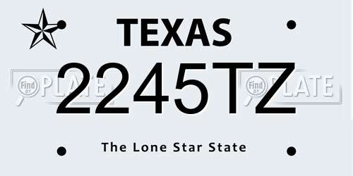 2245TZ Texas License Plate