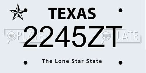 2245ZT Texas License Plate