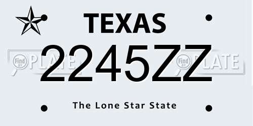 2245ZZ Texas License Plate