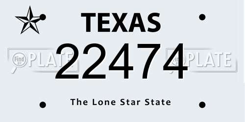 22474 Texas License Plate
