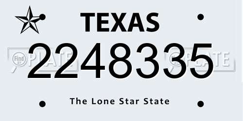 2248335 Texas License Plate