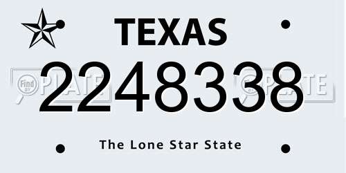 2248338 Texas License Plate