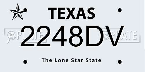 2248DV Texas License Plate