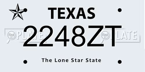 2248ZT Texas License Plate