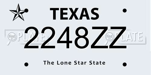 2248ZZ Texas License Plate