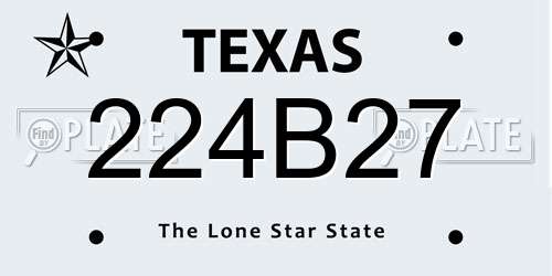 224B27 Texas License Plate