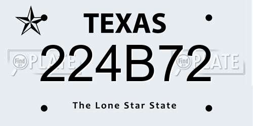 224B72 Texas License Plate