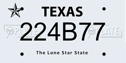 224B77 Texas License Plate
