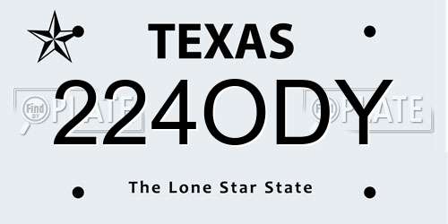 224ODY Texas License Plate
