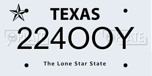 224OOY Texas License Plate