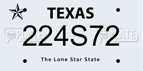 224S72 Texas License Plate