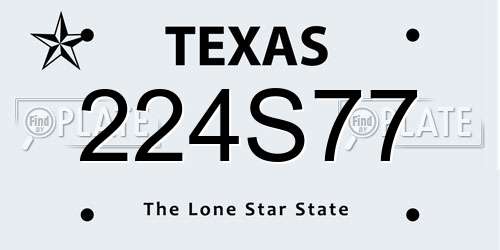 224S77 Texas License Plate
