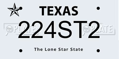 224ST2 Texas License Plate