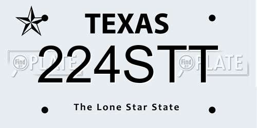 224STT Texas License Plate