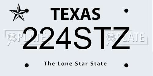 224STZ Texas License Plate