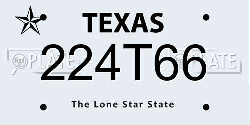 224T66 Texas License Plate