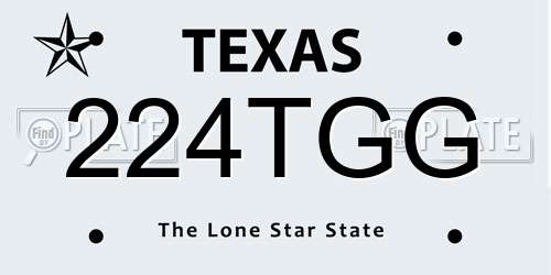 224TGG Texas License Plate