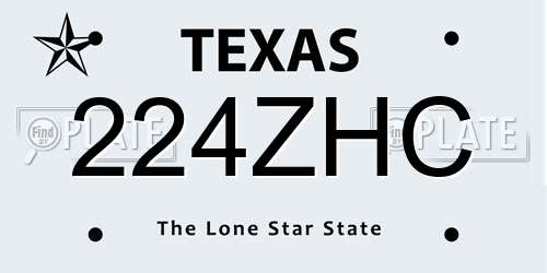 224ZHC Texas License Plate