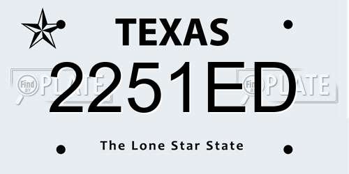 2251ED Texas License Plate