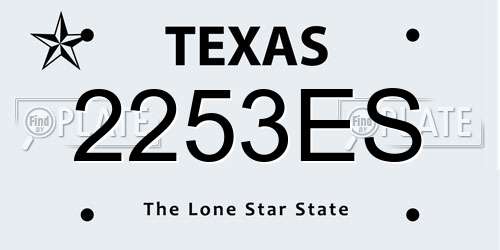 2253ES Texas License Plate