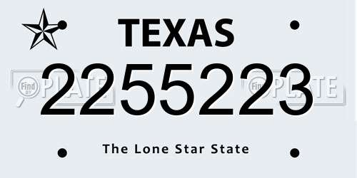 2255223 Texas License Plate
