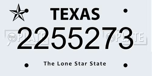 2255273 Texas License Plate