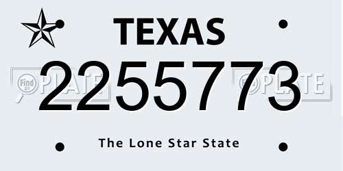 2255773 Texas License Plate
