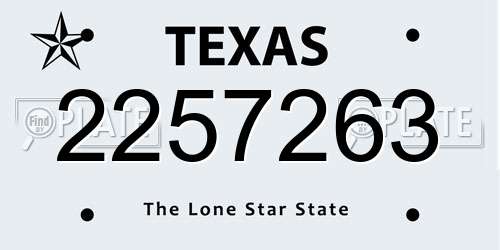 2257263 Texas License Plate