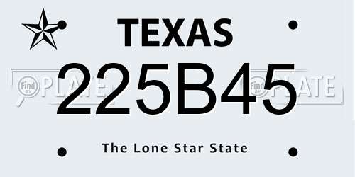 225B45 Texas License Plate